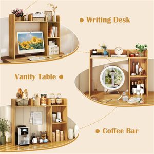 Scrivania in Legno Ingegnerizzato Beige con Libreria Superiore Compatibile con Monitor 27FT/68.58cm, Kit Anti-ribaltamento, Dimensioni 93.98x25.40x73.66cm - Product Image 6