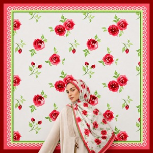 Organic Eco-Friendly Floral Print Woven Cotton Cambric Square Scarf Lightweight Printed Headscarf Ribbon for Women Daily Wear - Product Image 5
