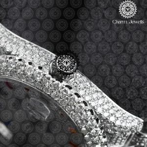 Charm_Jewells Luxury Vintage Men's Stainless Steel Watch 40mm Square Case Analog Mechanical Movement <b>Chronograph</b> Diamond Accents - Product Image 2