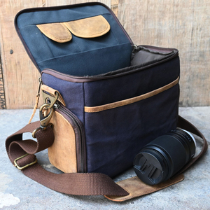 Classic Leather <b>Camera</b> Bag with Zipper Closure Durable Professional Photography Storage <b>Camera</b> bags - Product Image 4