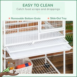 Gabbia Moderna per Animali Domestici da 64 Pollici per Pappagalli Medi e Piccoli, Calopsiti, Pappagallini, Agaporni, con Supporto su Ruote, Disponibile nelle Taglie XS e XL - Product Image 6