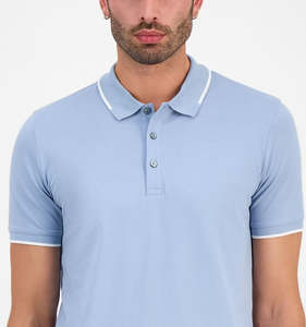 Polo homme en maille unie, coupe ajustée, respirant, de haute qualité, avec logo personnalisé, pour le golf et les sports de plein air. - Product Image 6