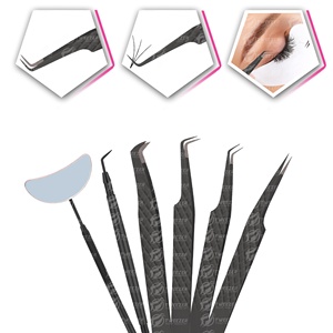 Pince à épiler pour extension de cils en fibre d'acier inoxydable de haute qualité Diamond Grip Outil de beauté en gros pour les cils de volume pointus - Product Image 6