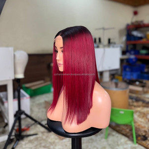 Perruques en cheveux humains bruts vietnamiens de qualité supérieure, lisses comme des baguettes, avec dentelle frontale transparente HD, personnalisables, sans nœuds - Product Image 2