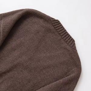 Pull en tricot uni pour femme, style rétro, col en V, décontracté, style européen, polyester et coton, appliques sur le devant - Product Image 5