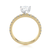 Bague de fiançailles en diamant de laboratoire taille poire 1,50 CTW, pavé, or massif 14K plaqué rhodium, certifiée IGI, cadeau de mariage de luxe