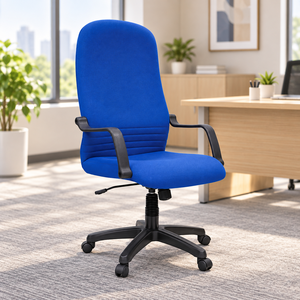 KINSHA SCT-01 Blue Fabric <b>Office</b> <b>Chair</b> Adjustable Height Armrests Plastic Base Ergonomic Design Adjustable Height Modern Design - Product Image 1