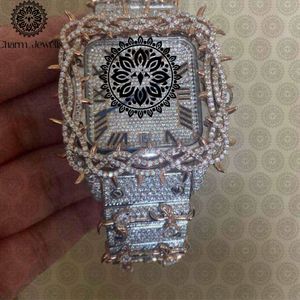 Reloj de Cuarzo Analógico Charm Jewells para Mujer, con Bisel de Diamantes en Oro Rosa, Caja Rectangular de 38 mm, Estilo de Moda de Lujo, Correa de Acero Inoxidable - Product Image 3