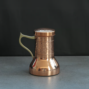 Carafe à eau en cuivre massif de luxe, pichet de service artisanal, article de bien-être naturel, vaisselle de cuisine, décoration intérieure - Product Image 4