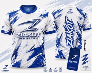เสื้อยืด ZIAKOT รุ่นใหม่ ออกแบบใหม่สำหรับผู้ชาย สีขาว-แดงรอยัล คุณภาพสูง - Product Image 3