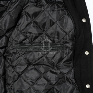 Heavyweight Wool Blend Varsity <b>Jacket</b> Custom Logo Patchwork Quilted Lining College <b>Baseball</b> <b>Bomber</b> <b>Jacket</b> - Product Image 2