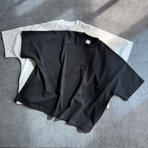 Camiseta de Algodón Lisa Extra Grande para Hombre, Cuello Redondo, Manga Corta, Estilo Casual, Color Sólido, Negro y Blanco - Product Image 6