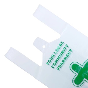 Directo de fábrica al por mayor personalizado impreso plástico farmacia camiseta bolsa reutilizable mango embalaje chaleco para compradores - Product Image 6