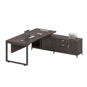 Modern Executive <b>Desk</b> Wood Office Furniture Contemporary Design Storage <b>Cabinet</b> Home Office Freestanding - Product Image 4