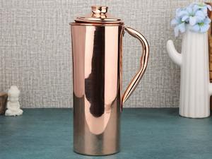 Carafe en cuivre pur, design antique doré, qualité solide, grande taille, carafe en cuivre pur pour l'eau potable. - Product Image 5