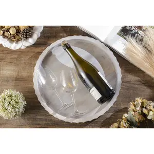 Bandeja de servir de madera hecha a mano de lujo para el hogar y hoteles, bandeja de desayuno moderna de madera maciza con asas, segura, Zahid Exports - Product Image 4