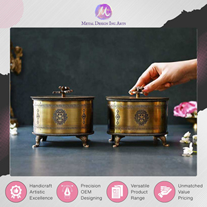 Premium Handmade Brass Jewellery Storage <b>Box</b> – Multifunctional Ornament Organizer from India at Discounted Market Price on Sale - Product Image 2