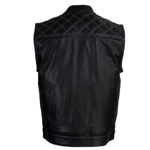 Gilet de motard en cuir véritable pour homme, mode automne-hiver, sans manches, coupe-vent, respirant, pour la conduite à moto, sur mesure - Product Image 4