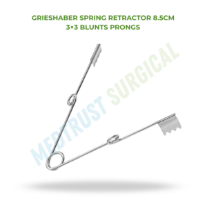 Retractor de Resorte Grieshaber 3x3 con Puntas Cónicas, Retractor Quirúrgico, Instrumento de Microcirugía, Acero Inoxidable - Product Image 2