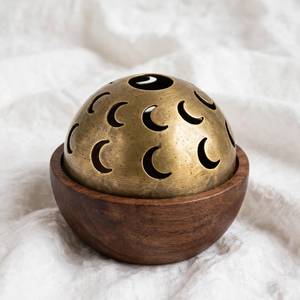 Matte Black Top Hole Bakhoor Incense Burner Wooden Bowl Charcoal Mubakhara Middle East Arabic Oudh Holder <b>Table</b> <b>Decor</b> - Product Image 5