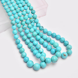 Perles rondes lisses en turquoise bleue AAA+ de 5 mm à 11 mm, turquoise naturelle d'Arizona, pierres semi-précieuses de haute qualité pour bijoux - Product Image 5