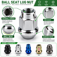 Mur Baut Roda Tipe Ball Seat, Mur Baut Roda Tipe Spherical Seat, Mur Baut Roda Ujung Terbuka, Mur Baut Roda Ujung Tertutup, Mur Baut Roda Ekstensi, Custom OEM
