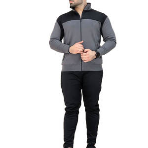 ชุดเสื้อกางเกงวอร์มเอวยางยืดสำหรับผู้ชายไซส์ใหญ่พิเศษชุดวอร์มสีตัดกันโลโก้ตามสั่งคอลเลกชันฤดูหนาว - Product Image 2