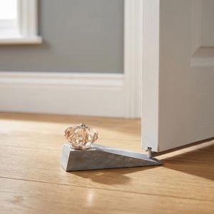 Industrial Wood Door Stopper <b>Crystal</b> Flower <b>Knob</b> Traditional Design Self-adhesive Adjustable Easy Installation Bedroom Kitchen - Product Image 3