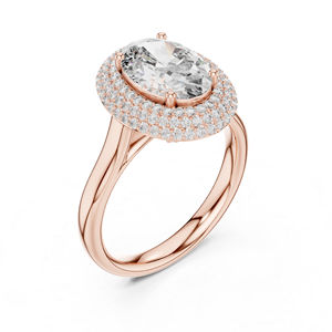 Anillo de Boda de Oro Blanco de 14K con Diamantes Cultivados en Laboratorio, Redondos y Ovalados, para Mujer |   Diamante Cultivado Nuevo - Product Image 4