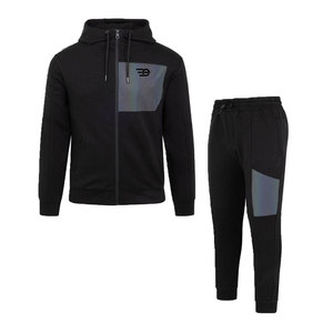 Conjunto Deportivo Clásico para Hombre con Capucha y Cremallera, Tela de Secado Rápido, Traje de Entrenamiento para Gimnasio, Ropa Deportiva para Correr, Ropa Deportiva Cómoda - Product Image 1
