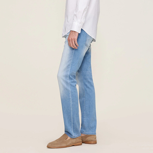Jeans de Mezclilla para Hombre, Corte Recto, Cintura Media, Lavado a la Piedra, Azul Claro, Algodón, Casual, Ecológico, Secado Rápido, para Primavera - Product Image 2