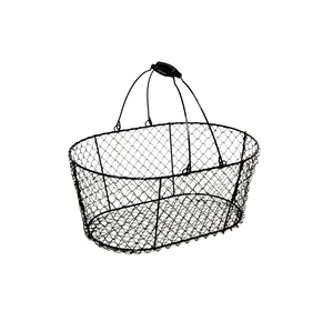 Cesta de Almacenamiento Ovalada de Alambre Metálico con Asas, Organizador Rústico Multiusos - Product Image 2
