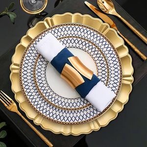 Elegante Plato Base Dorado Decorativo para Cena, para Decoración de Mesa de Banquete de Hotel - Product Image 6