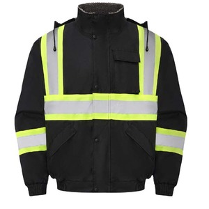 Veste de sécurité réfléchissante haute visibilité pour hommes et femmes, confortable, imperméable, avec poches, taille XL, pour le travail, la pluie, avec capuche - Product Image 1
