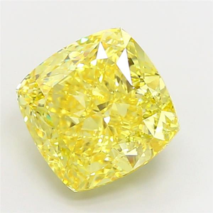 Diamant jaune vif élégant cultivé en laboratoire, choix brillant, bijoux de luxe, pierre précieuse en vrac taille coussin, certifié type CVD - Product Image 5