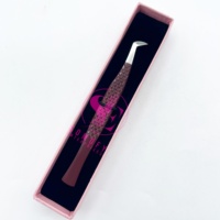 Pince à épiler professionnelle mini en acier inoxydable en forme de botte, antistatique, de précision, durable, avec grip diamanté et pointe lisse antidérapante