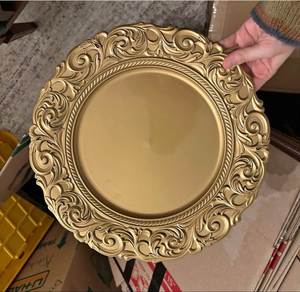 Assiette de présentation style rétro pour Noël, décoration de table de fête, vaisselle vintage, assiettes de présentation, taille personnalisée acceptée - Product Image 4