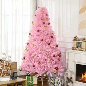 Albero di Natale Artificiale Rosa in PE PVC da 2,1 m, Facile Apertura Automatica con Base in Acciaio per Decorazioni Interne, Disponibile nelle Misure 180 cm e 210 cm - Product Image 2