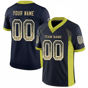 Mens Brown <b>Gold</b> American Football Jersey V Neck Short Sleeve Sublimated Print Breathable <b>Mesh</b> Custom Team Name Personalized - Product Image 4