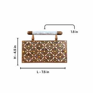 Sac à main de créateur NoblePearlwood, mosaïque de nacre faite à la main, exclusif, pour les mariages, les invités, les fêtes et les événements - Product Image 2