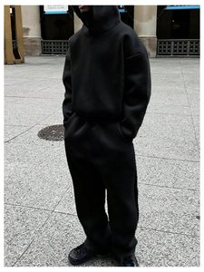 Men Y2K 2 Piece Sweat Suit Graphic Hoodie <b>Flared</b> <b>Sweatpants</b> Tracksuit OEM <b>Wholesale</b> - Product Image 2
