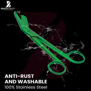 Ciseaux chirurgicaux Lister 5,5 pouces, couleur verte, robustes, en acier inoxydable, pour infirmières, ciseaux de traumatologie, utilisation en premiers secours - Product Image 4