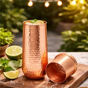 Nueva Botella de Agua de Cobre con Tapa, Acabado Martillado, Diseño Vintage, Portátil - Product Image 6