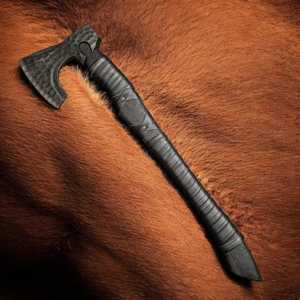 Hache de cuisine artisanale haut de gamme en gros, qualité OEM DIY, lame en acier à haute teneur en carbone, manche en bois, fourreau en cuir, garantie 3 ans - Product Image 1