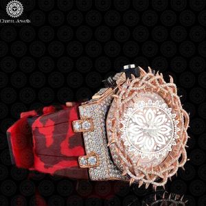Reloj de Lujo para Hombre, de Acero Inoxidable, Analógico, Mecánico, Caja de 40 mm, Cristal, Correa de Acero Inoxidable Roja, Cierre Oculto de Botón - Product Image 2