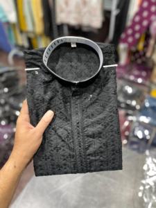 Kurta traditionnelle indienne en coton pour hommes pour les festivals et les célébrations imprimée à la main Taille adulte Occasions vêtements pakistanais - Product Image 2