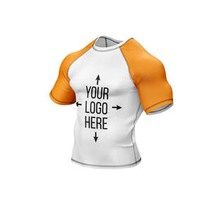 Custom Short <b>Sleeve</b> Men's MMA Rash Guard-Breathable Comfortable Custom Logo OEM Service High Quality Custom Color & Material - Product Image 4