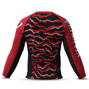 Rashguard personnalisé imprimé motif Viper Tigre Rouge Venimeux, manches longues, rouge et noir, sublimation, Spandex Polyester, séchage rapide, unisexe - Product Image 2