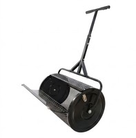 Épandeur de paillis autopropulsé en plastique avec tambour en maille pour application d'engrais, de tourbe et de compost sur pelouse, usage intensif ODGGAD017