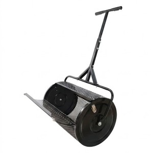 Heavy Duty Compost & Peat Moss Spreader <b>Metal</b> Mesh Basket Lawn Topdressing <b>Roller</b> Garden Fertilizer Soil Spreader ODGGAD017 - Product Image 1